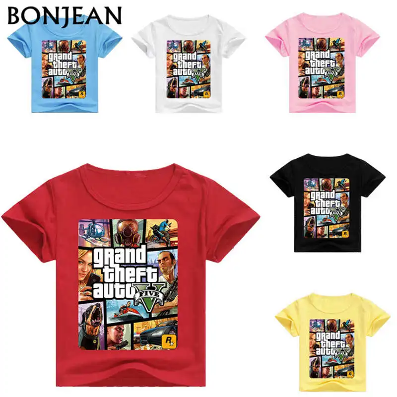 

New Boys Girls T-Shirt gta T-Shirts gta Street Fight Long with gta clothes Children Cotton Tees Short Sleeve Kids Clothes 3-12