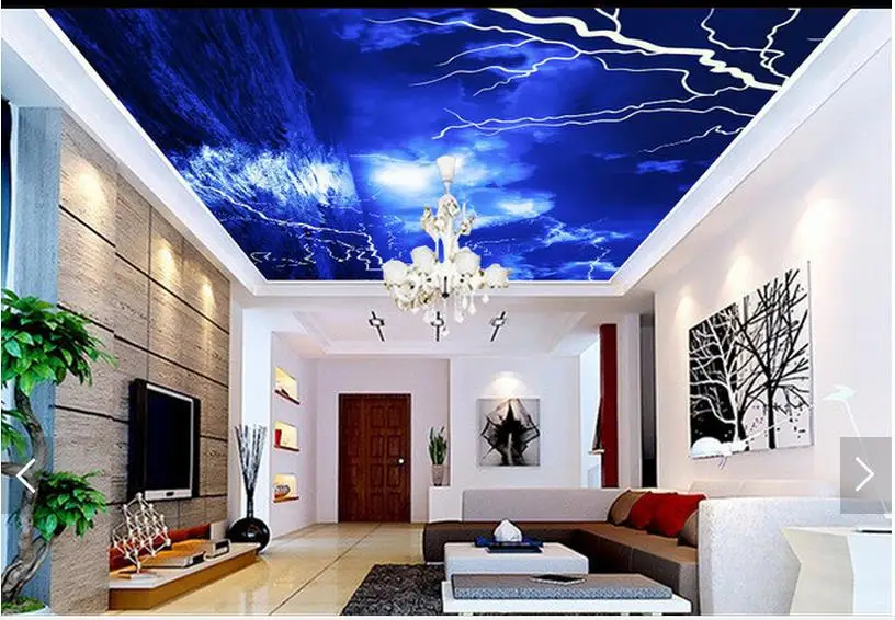 

3d photo wallpaper 3d ceiling wall murals wallpaper Lightning blue cloud sea frescoes 3d room wallpaper