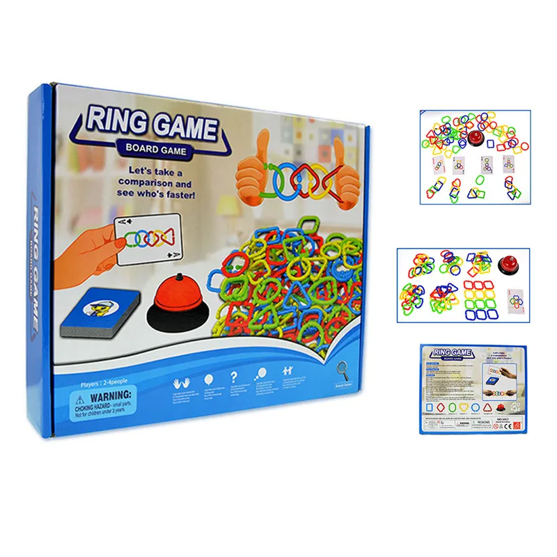 Colorful Plastic Ring Buckle Toy Assembling Kids Puzzles Toy with Card