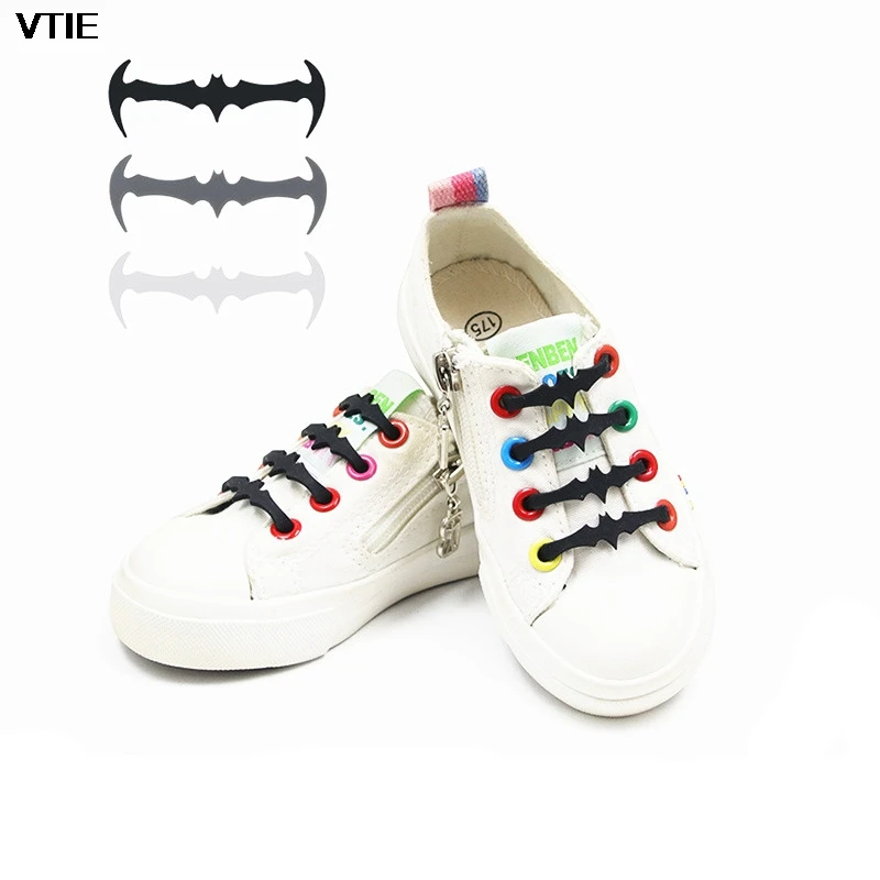 

Patent No Tie Shoelaces Explosion Models Wild Creative Bat Children Shoe Laces Fashion Silicone Lazy Lace Accessoire Chaussure