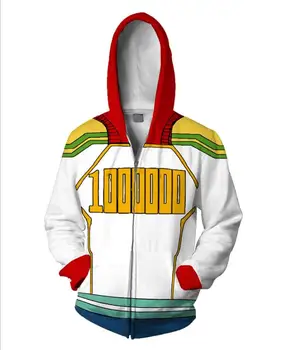 

High Quality Large Size S-5XL My Hero Academia Sweatshirt 3D Hoodies Cosplay Man Top Coat Zipper Hoodies Thin Sweatshirts Coat