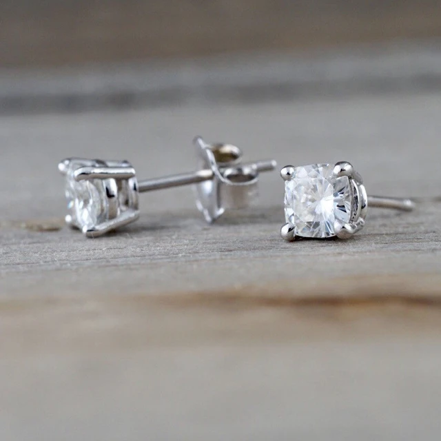 Aliexpress 1 0 Cttw Round Brilliant Cut Moissanite Stud 1 0 Cttw Round Brilliant Cut Moissanite Stud Earrings For Women Solid 14k White Gold Fine Jewelry