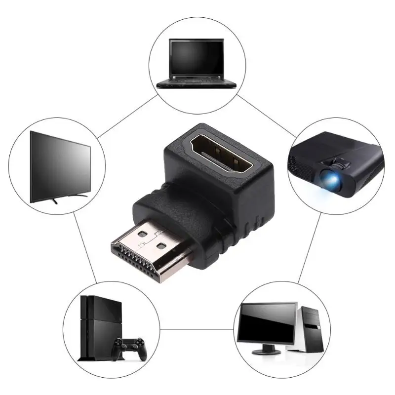 1 шт./2 шт./5 шт. HDMI штекер Женский адаптер преобразователь удлинитель 90 градусов