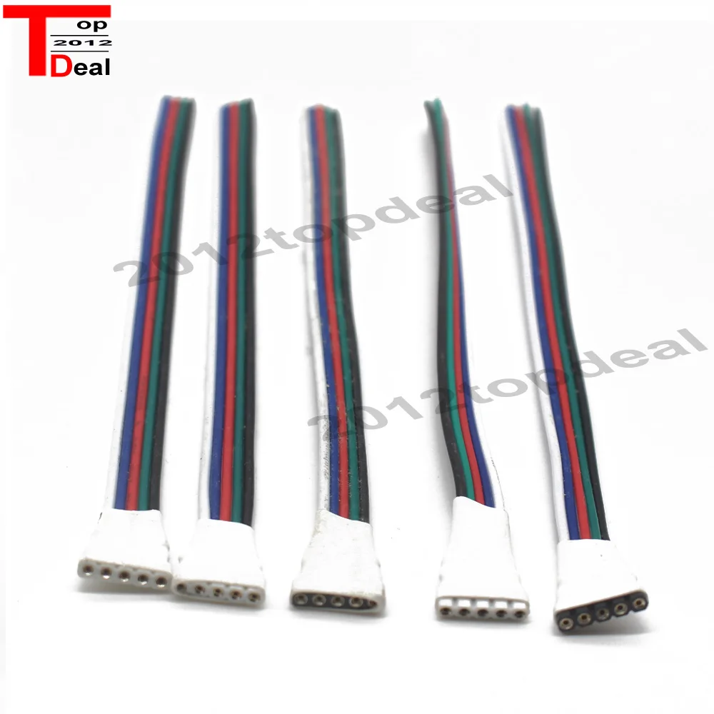 

5 pcs/lot LED Strip 5 Pin Connector Male Female RGBW Wire 5P Cable 22AWG 5 Colors for 12V running strip RGB Extension