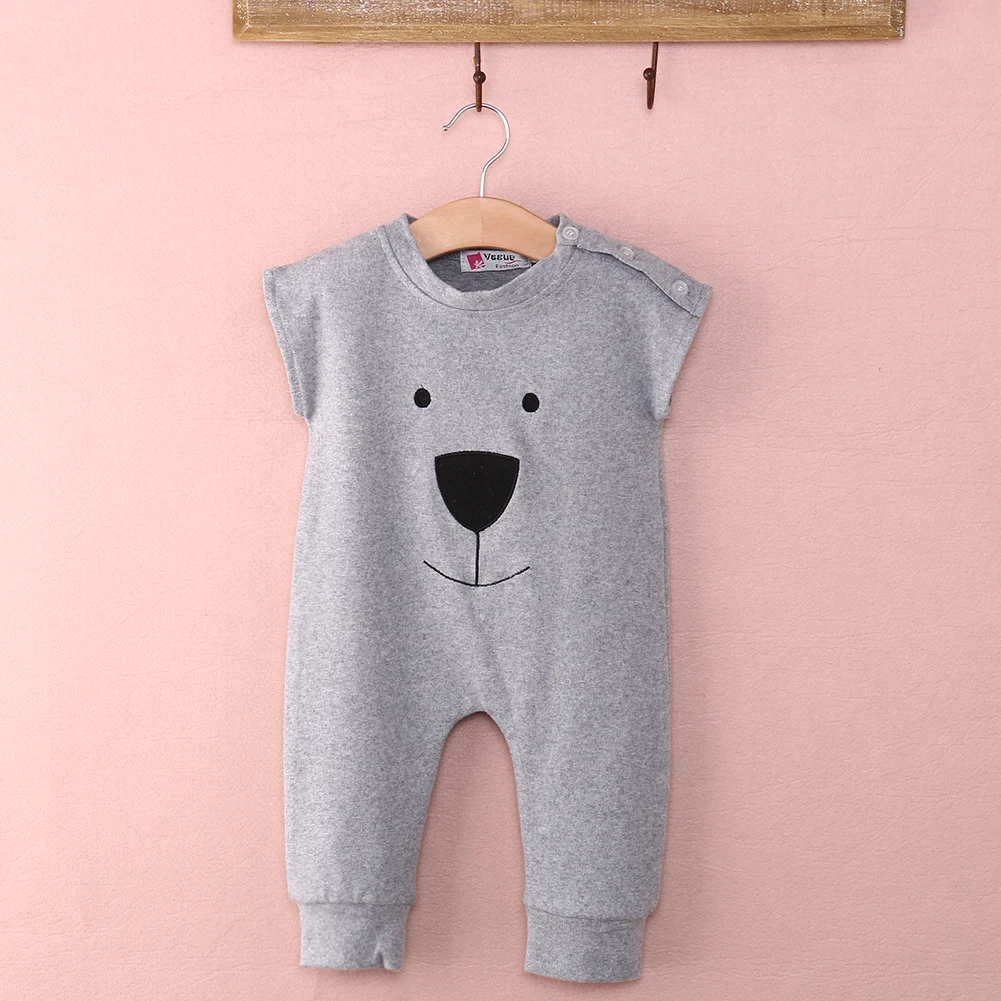 

Baby Girl Boy Sleeveless Bear Rompers Babygrows Playsuit One-piece Outfits