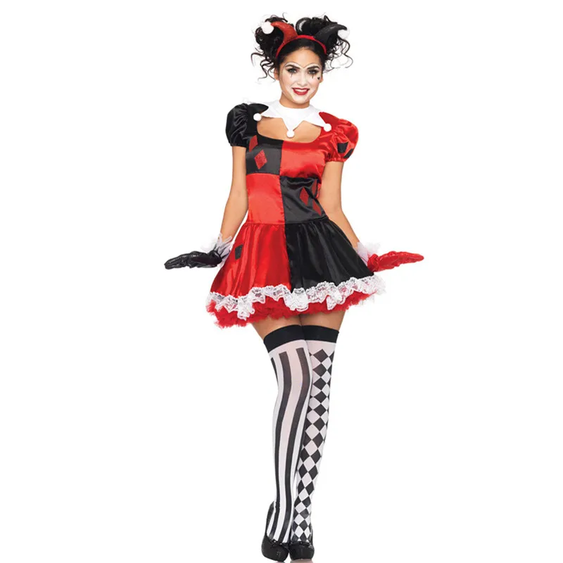 Женский сексуальный костюм клоуна на Хэллоуин для взрослых. 
