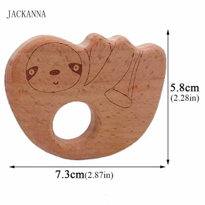 Милый Прорезыватель для зубов из бука и дерева, Прорезыватель для зубов с животными из мультфильмов для детей, игрушки для прорезывания зубов для младенцев, Детские Жевательные изделия, подарки для новорожденных - Цвет: 22