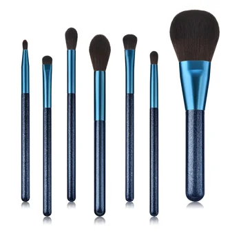 

New 7/12 Pcs Professional Sapphire Blue Makeup Brushes Set Foundation Powder Eye Shadow Makeup Brush Tool Kits Pincel Maquiagem