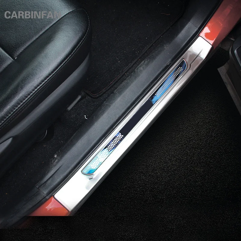 

car Accessories For Toyota RAV4 2016 2017 Stainless Steel Exterior Door Sill Protector Pedal Scuff Plate Cover Trims sticker C67