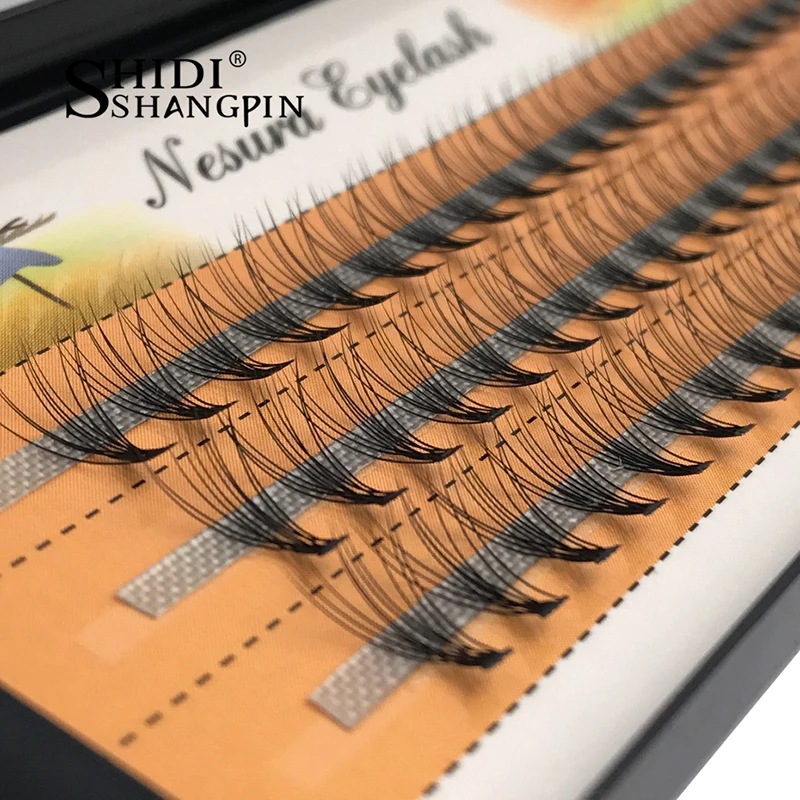 

60 Pieces C Curl Eye Lashes False Extension Grafting without stalk False Eyelashes Strip Individual Lashes Graft Makeup
