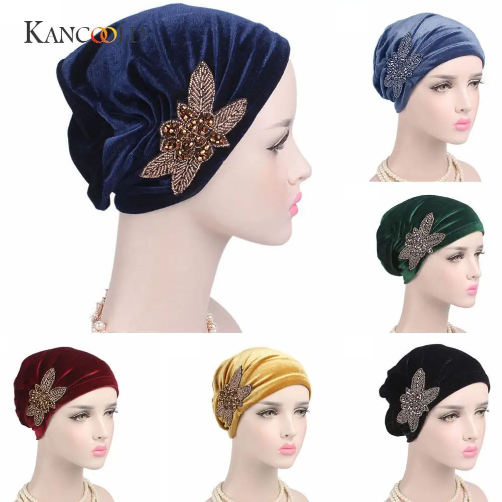 

KANCOOLD Bandanas Wrap CapFitted Stretchable Women Cancer Chemo Hat Beanie Scarf Turban Head Wrap Cap gloves JAN30