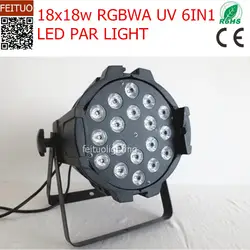 10 шт крытый номинальной привели 18x18 Вт 6in1 RGBWA uv led номинальной дискотека этап освещения