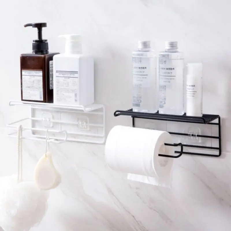 1 قطعة الحمام الحديد شحن لكمة حامل لفائف الورق المرحاض حامل المناشف الورقية المنزلية ورق التواليت رف المطبخ تخزين منظم