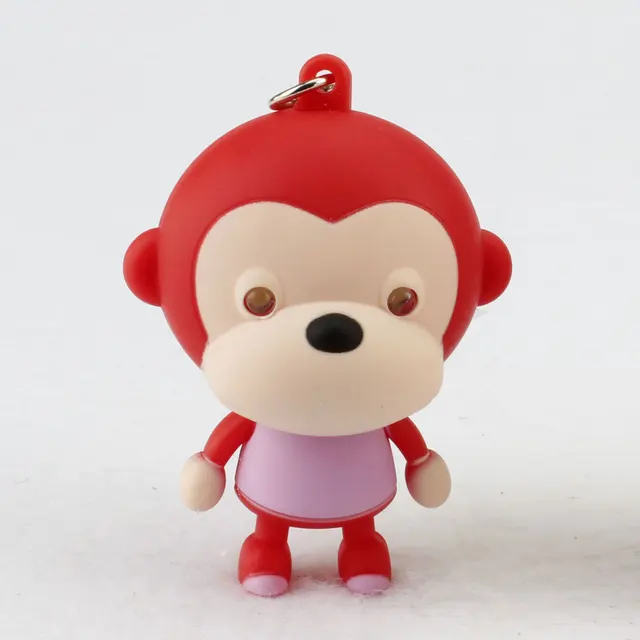 Big Face Cute Monkeys LED keychain flashlight keychain sound keychian
