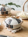 Japanischen stil alten ton keramik steingut topf topf auflauf haushalts gas wärme beständig suppe reis pan stewpan herd|Casserolen| -