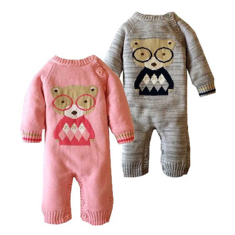

Winter Cotton Baby Rompers Clothing Polar Fleece Coveralls Knit Hooded Romper Cute Bear Next Body Boys Girls Thick Warm Outwear