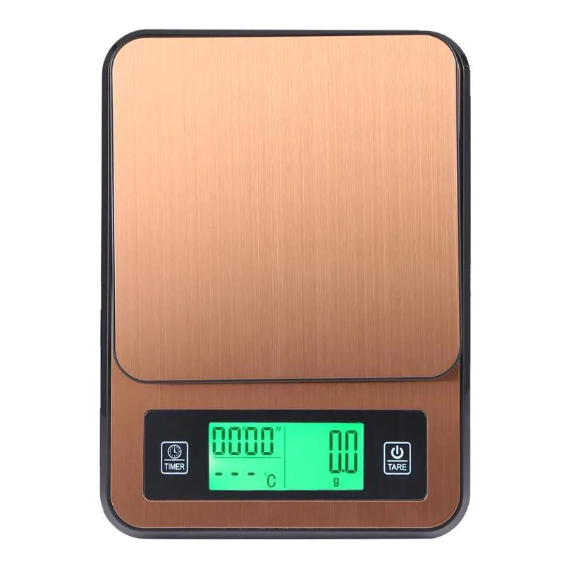 

Digital Kitchen Scale, 0.1g-2kg USB Electronic Coffee Scale Food Scale with Timer LCD Display Thermometer Tare Multifunction