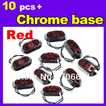 

Tkeapl THTMH 10x Red Color SUPERFLUX LED MARKER CLEARANCE ABS lens TRUCK LIGHT LAMP 12V 24V + Round Base SAE & DOT Approved