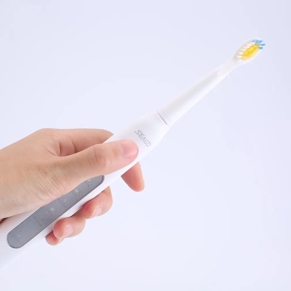 

Seago SG-507 USB Rechargeable Electric Toothbrush Adult Waterproof Deep Clean Teeth Brush With 2 Replacement Heads