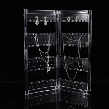 

Girl 2 Door Home Desk Transparent Acrylic Holder Hanging Stand Organizer Clear Jewellery Necklace Earring Storage For Jewelry