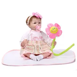 Новый продукт 55 см силикона Reborn Baby Doll игрушки Моделирование Newbabies Reborn дети куклы Рождество со дня рождения подарок на Новый год для девочек