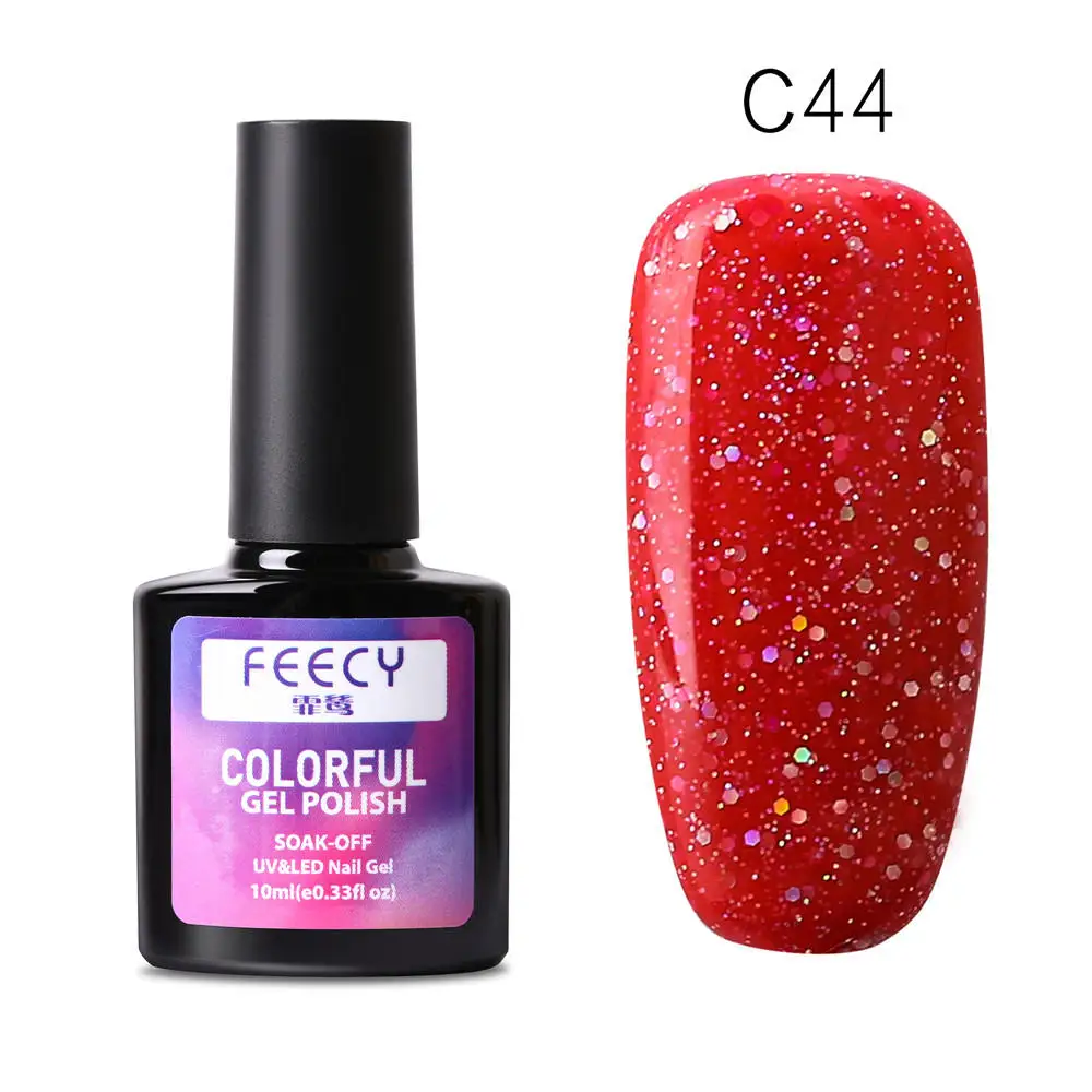 Gel Nail Polish Soak Off UV LED Gel Varnish Wipe Top Coat Color Nail Gel Polish DIY Nail Art Lacquer Manicure Nail Art Tool - Цвет: Feecy C44