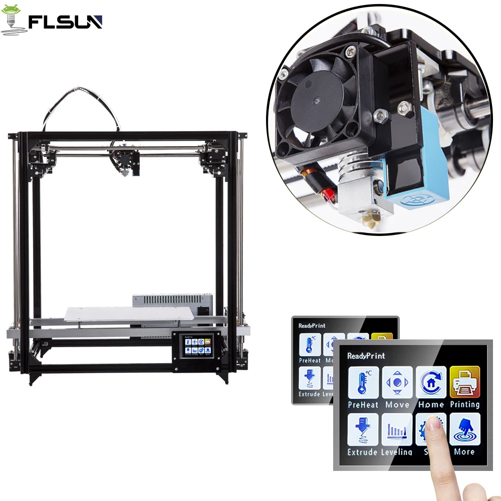 2019 Newest Flsun 3d printer Large Printing Area 260*260*350mm Touch Screen Dual Extruder Metal Frame 3D Printer kit Heated Bed