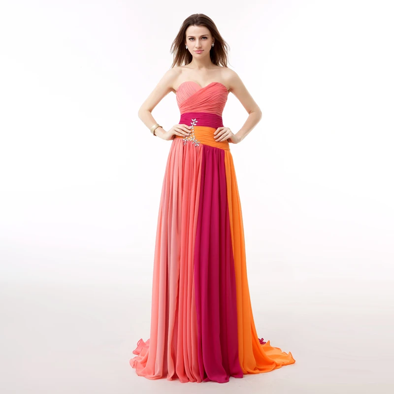 multicolor evening gown