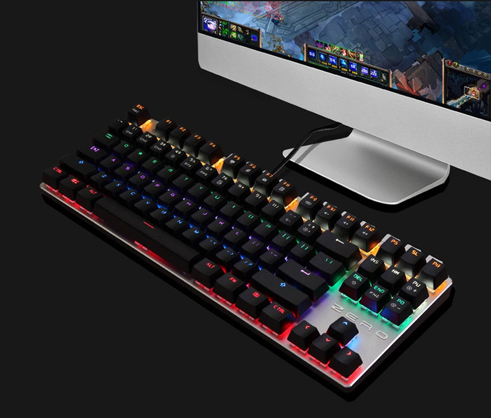 

Metoo original Mechanical Keyboard 87/104 keysBlue Switch Red SwitchUSB WiredGaming Keyboards for Tablet Desktop Russian sticker
