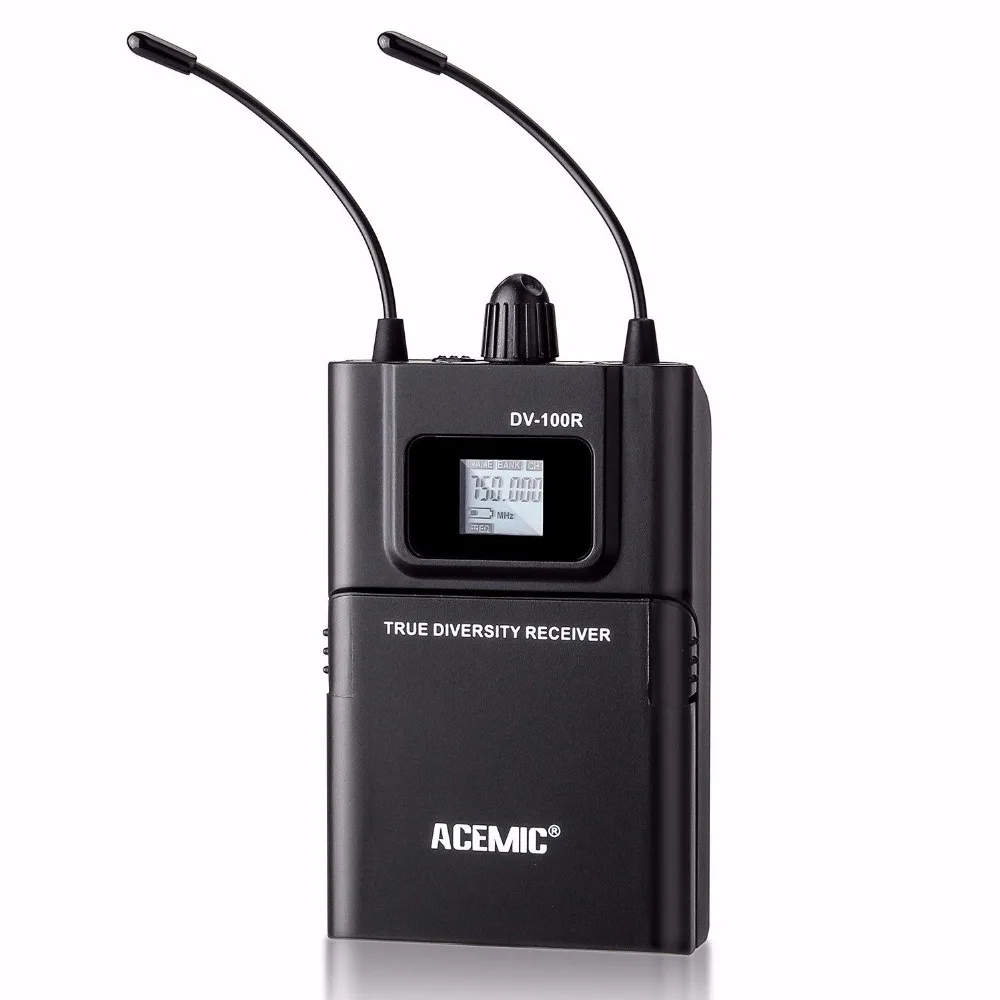 ACEMIC DV-100SET Беспроводная микрофонная система для cc ТВ камер/DSLR интервью, ТВ программа/Мобильное шоу/короткое кино производство