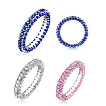 

CZ Ring Women's Ring Ladies Engagement Ring Blue Pink Transparent Color Cubic Zircon Party Popular Jewelry Girlfriend Gift