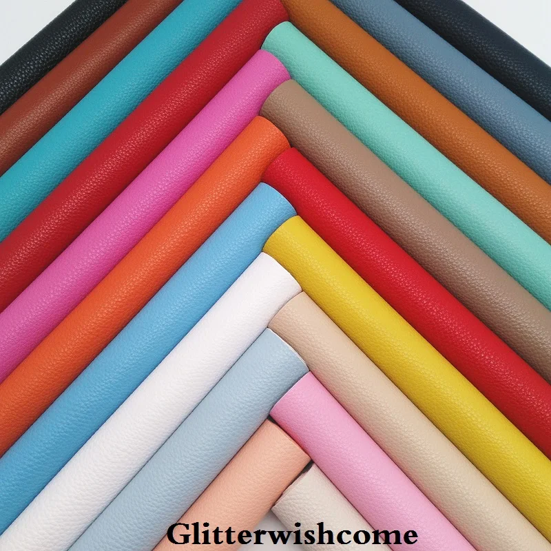 

Glitterwishcome 21X29CM A4 Size Vinyl For Bows Embossed Litchi Leather Fabirc Faux Leather Sheets for Bows, GM135A