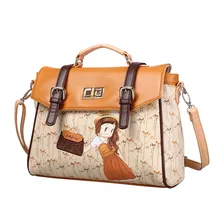 Lovely Cartoon Fashion font b Handbag b font Twist Lock Belt Buckle Flap Bag Pretty Girl