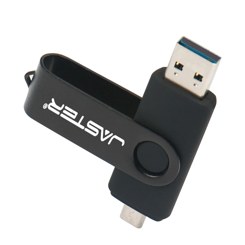 JASTER USB 2,0 OTG более 10 шт Настройка памяти флэш-диск USB ручка накопители красочные USB 64 ГБ 32 ГБ 16 ГБ 8 ГБ фотографии подарки - Цвет: Black