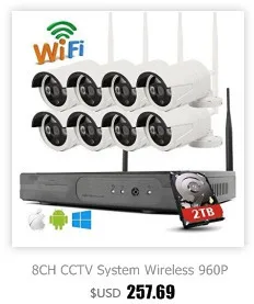 8CH CCTV System Wireless 960P NVR 8PCS 1.3MP IR Outdoor P2P Wifi IP CCTV Security Camera System Surveillance Kit