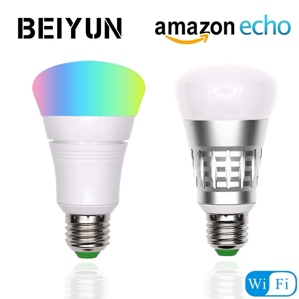 

WiFi Smart LED Bulbs E27 LED lamp 110V 220V Dimmable RGBW LED Lights for Amazon Alexa Google Home By IOS/Android APP Control