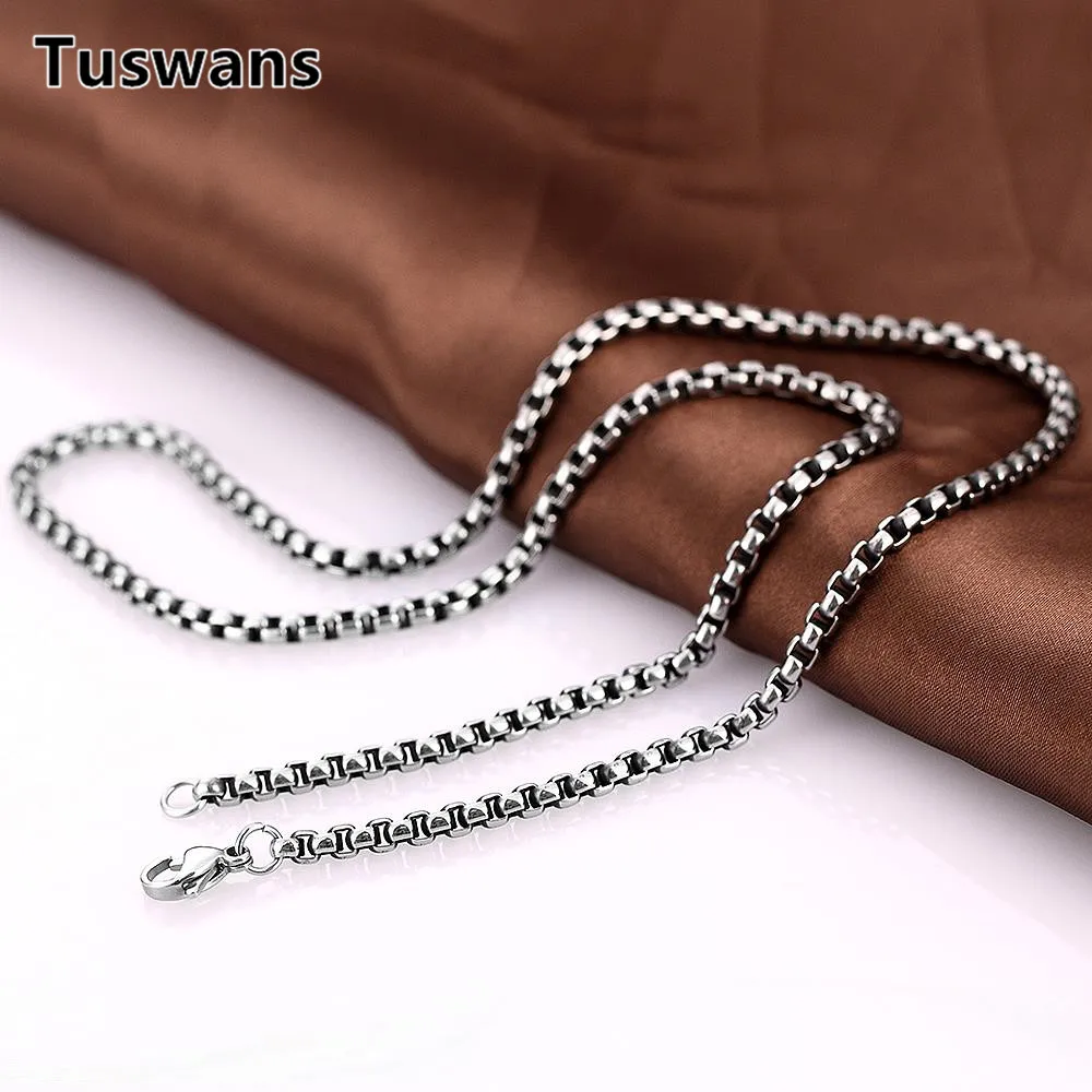 Мужская цепочка из нержавеющей стали 316L длина 60 см 4 мм|chain necklace|drop necklacemen chain necklace |