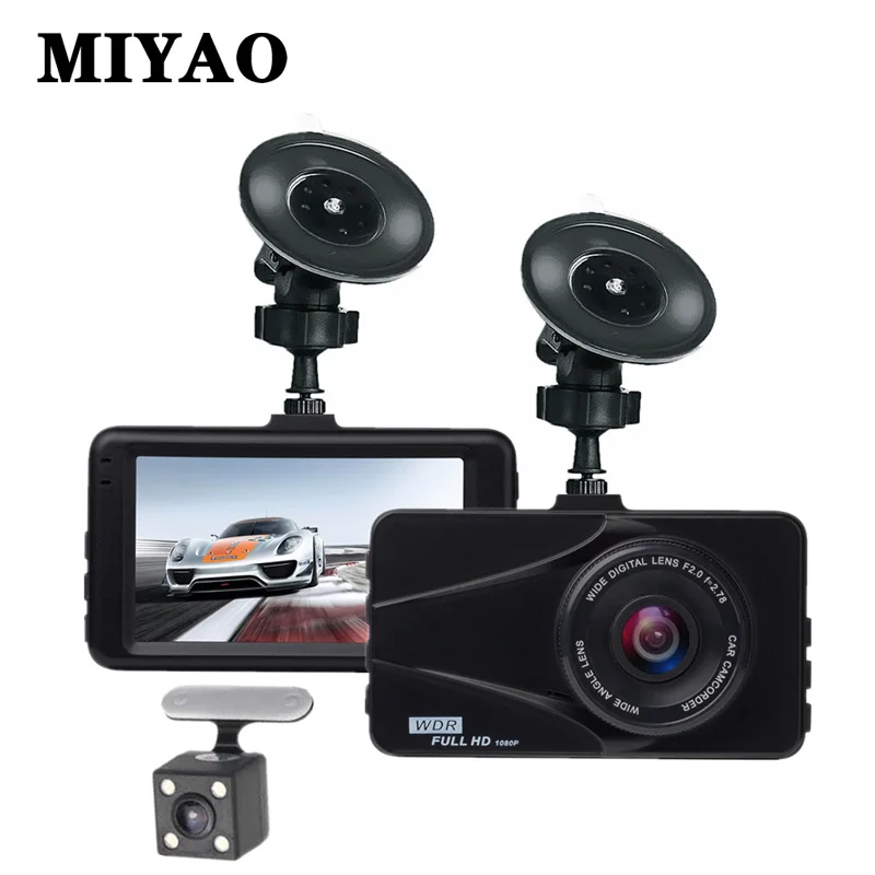 

MIYAO Car Dvr Camera Dash Cam Mini 3'' IPS Dual Lens 1080P HD Night Vision Video Recorder Car G-sensor Parking Monitor DashCam