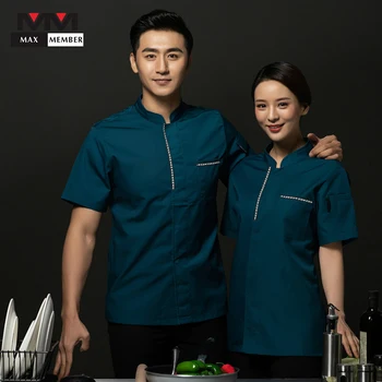 

Men Women Uniform Chef Jacket Cook Shushi Cake Dumpling Delicious Food Diner Hotel Kitchen Cafe Bakery Summer Work Clothes