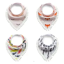 1 шт., хлопковые детские нагрудники с кисточками, бандана для младенцев, нагрудник малыша для кормления, тканевый шарф для новорожденных, аксессуары для детской одежды