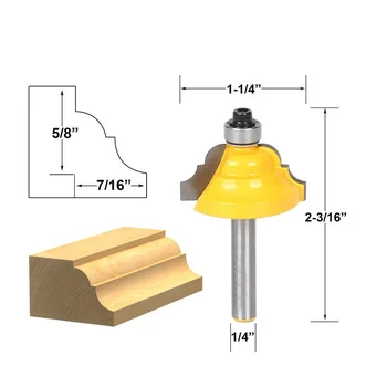 

1/4" Shank Router Bit Roman Ogee Double Edging Router Bit Milling Cutter For Woodworking Tool