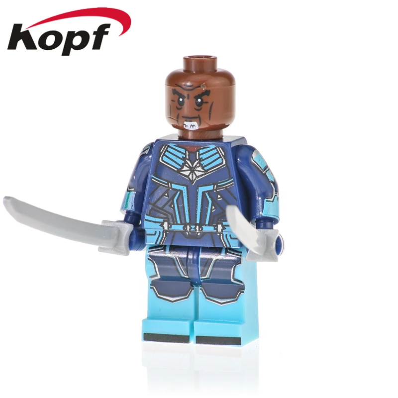 

Building Blocks Super Heroes Korath the Purser Nick Fury Yon-Rogg Bron-Char Action Figures Dolls Toys For Children Gift XH 1201