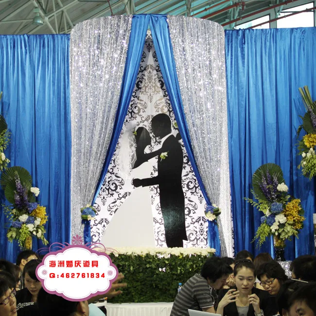

wedding arch with Gauze curtain Wedding decorations Semicircle background shelf