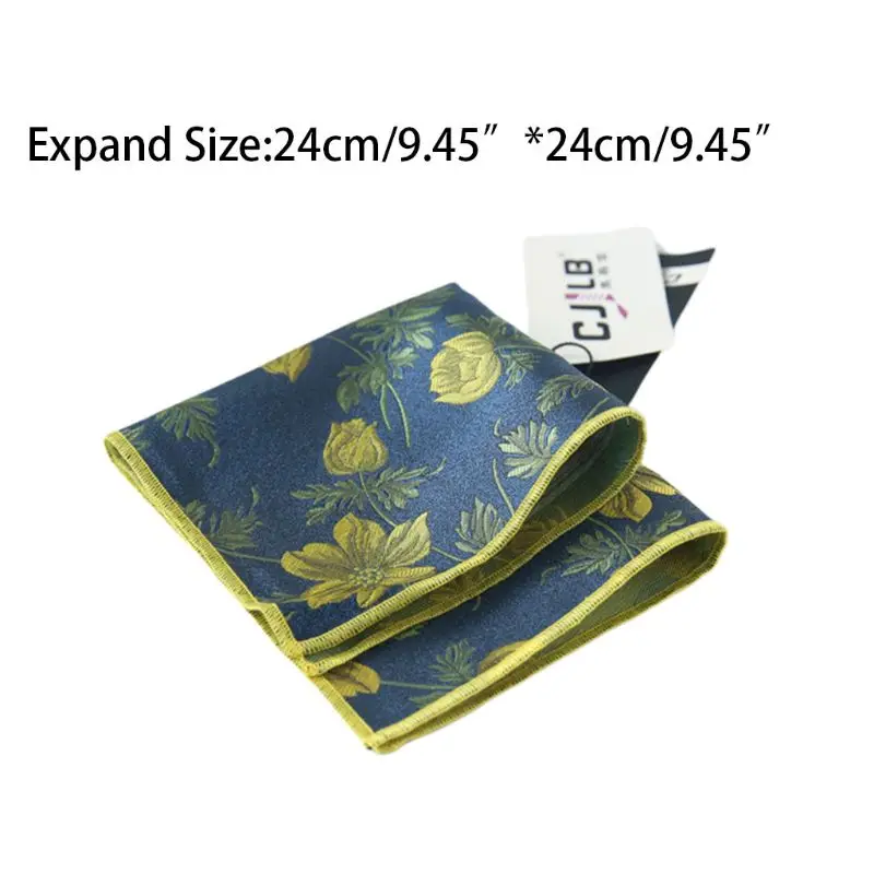 

24x24CM England Style Mens Assorted Woven Pocket Square Handkerchief Vintage Jacquard Flower Feather Business Wedding Gift