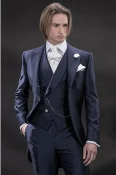 

Luxury men's wedding Xinlang dress jacket three pieces 2019 best style suit suit business men's office dress dance dress custom