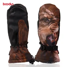 Бренд сноуборд Прихватки для мангала Для мужчин Для женщин теплые зимние лыжные Прихватки для мангала ветрозащитный Водонепроницаемый Нескользящие катания снег Перчатки катания на лыжах хлопок Варежки