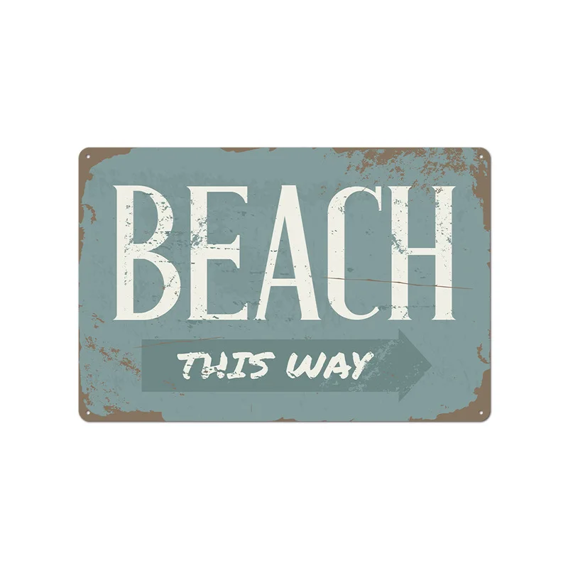 Летние пляжные вечерние Ретро Металлические оловянные вывески, пляжные доски, художественный декор, железный плакат, домашний декор, настенное искусство для бара, паба, кафе, магазина - Цвет: Pattern 2
