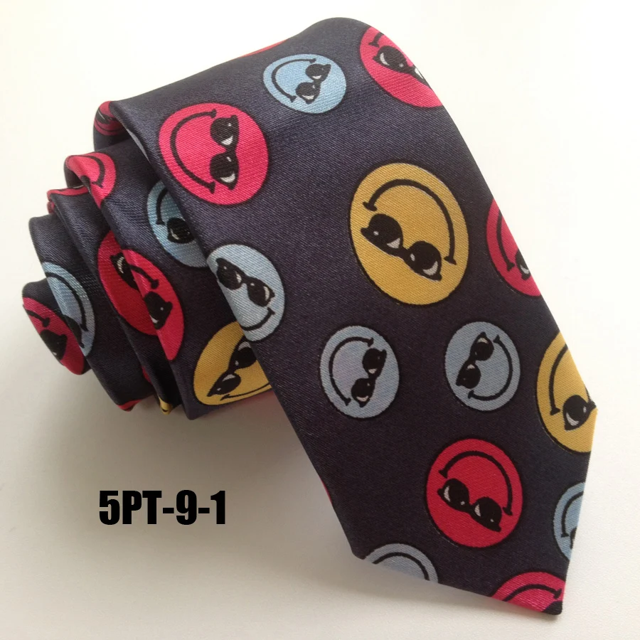 Модные галстуки со смайликом 5 см ширина галстук счастливое лицо Gravatas