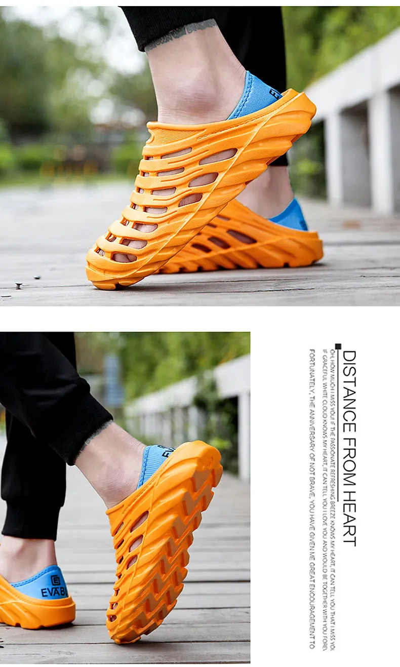 1 (12)Sandals Mesh Shoes Men Breathable Beach Slippers Sport Water Socks Hollow Aqua Wading Shoes Chaussure Homme