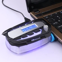 Мощный USB Охлаждающий кулер для ноутбука, вакуумный вентилятор для компьютера, ноутбука 14 15,6, 17 дюймов, с ручной ручкой управления скоростью и синим светильник